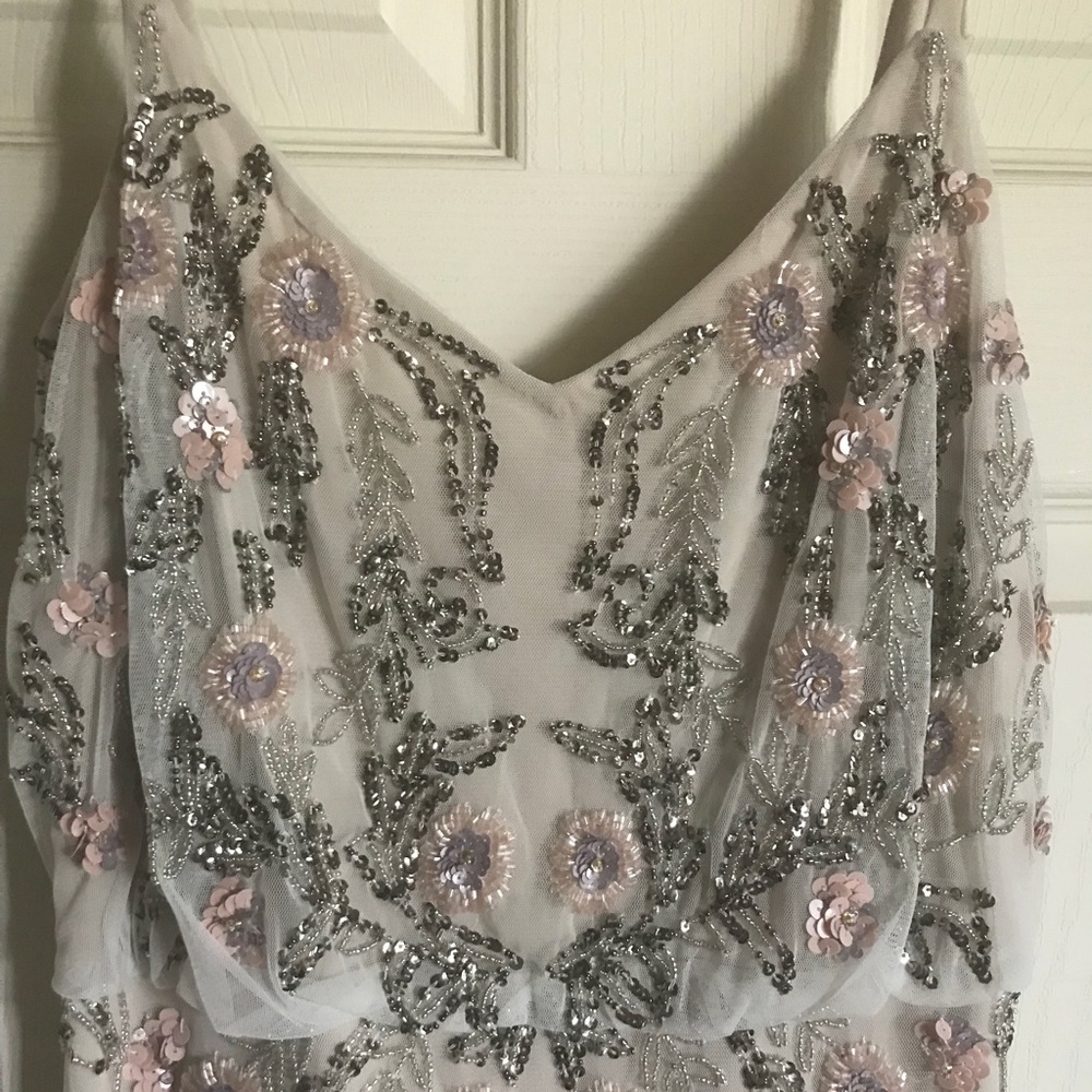 NWT Adrianna Papell beaded flower gown size 8